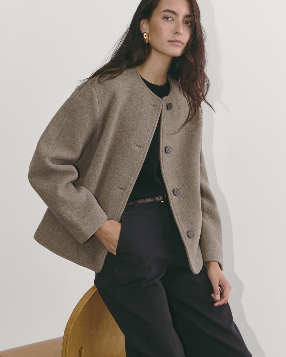 The Cocoon Coat in Wool | Taupe – Everlane