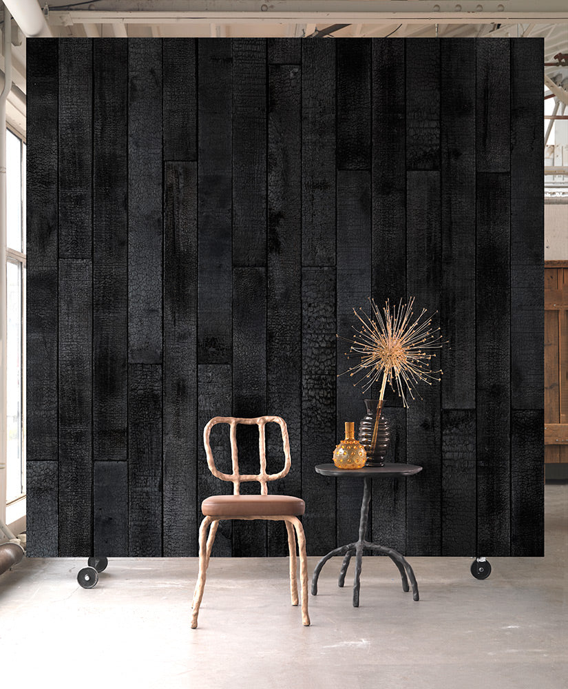 MATERIALS WALLPAPER by Piet Hein Eek MAARTEN BAAS BURNT WOOD