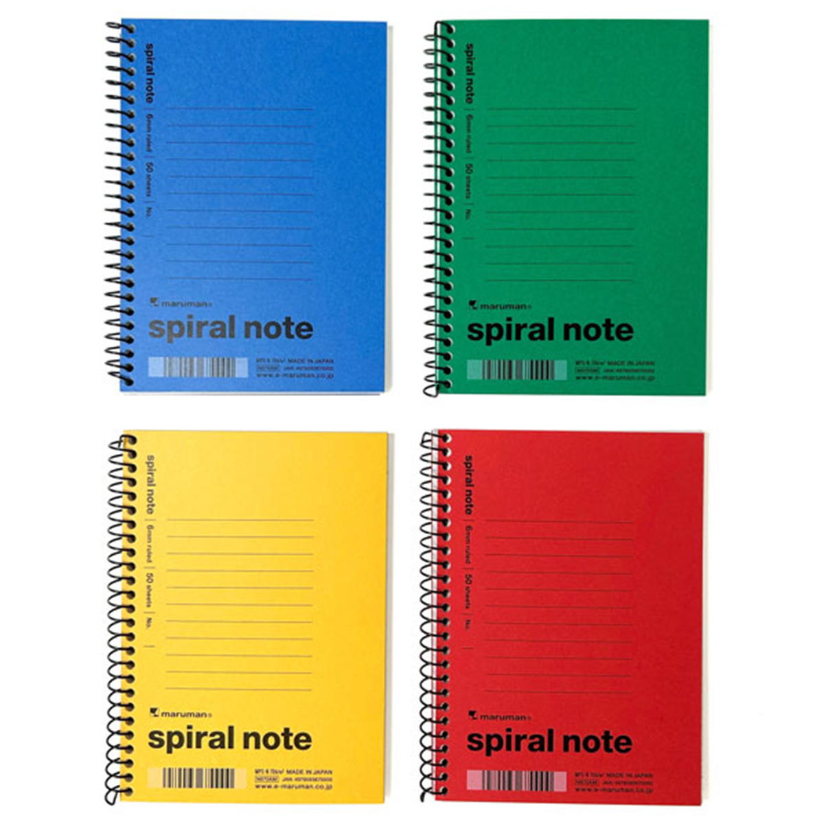 まとめ買い】A6スパイラルノート 6mm罫線 4色ミックス0960/341371 | ワッツ