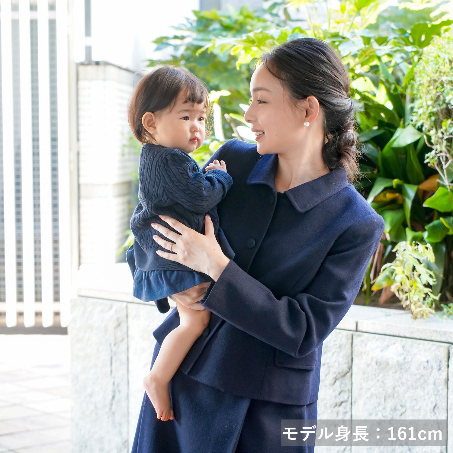 マタニティウェア ネイビーセットアップスーツ【Woman plus style