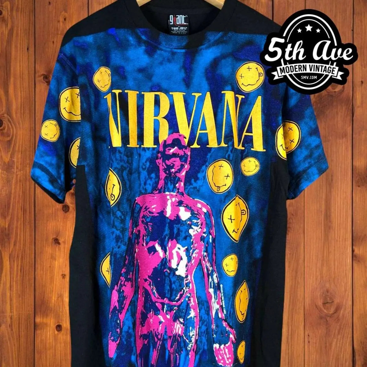 Nirvana - AOP all over print New Vintage Band T shirt - Vintage