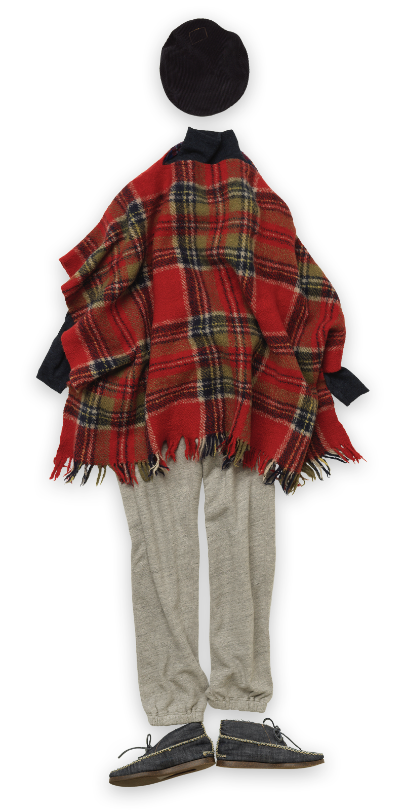 45Rインドメリノカシミヤのチェックポンチョ: GOODS｜45R