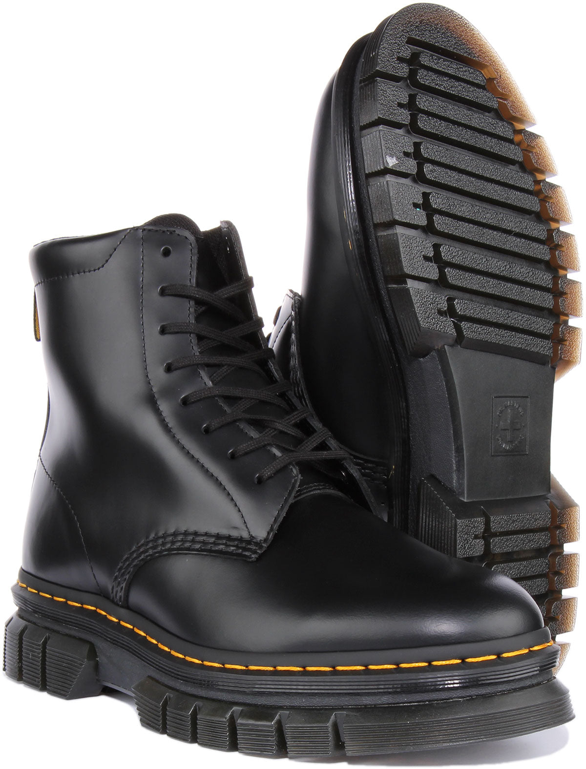 Dr Martens Rikard 8 eyelet In Black For Men | Eyelet Polished