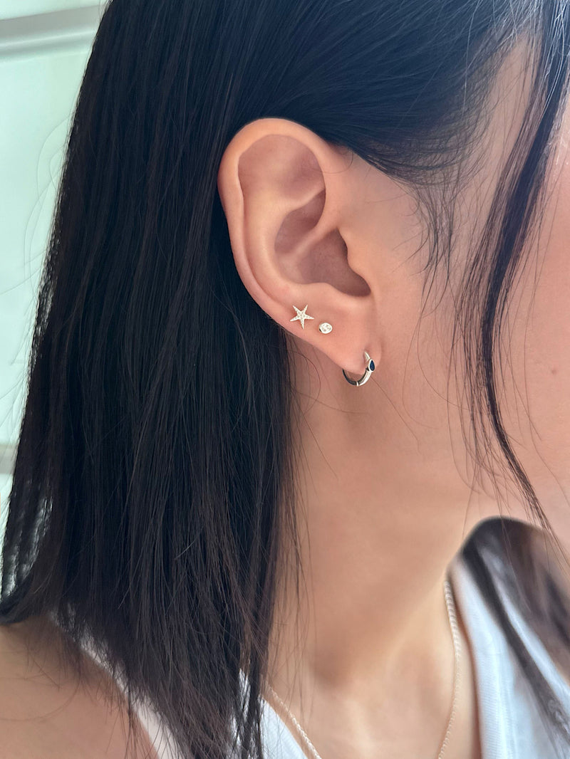 925 Silver]ペブル＆ティアドロップピアス (2Type) 18G ボディピアス