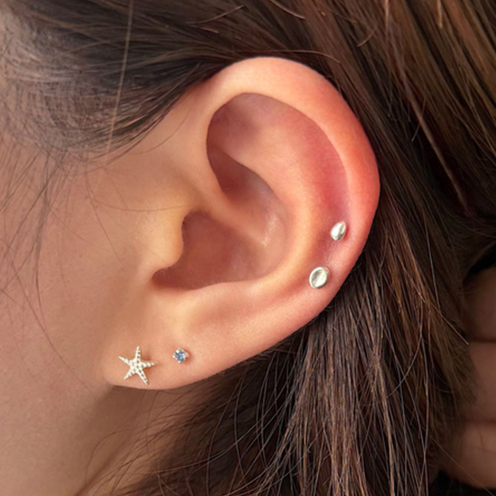 925 Silver]ペブル＆ティアドロップピアス (2Type) 18G ボディピアス