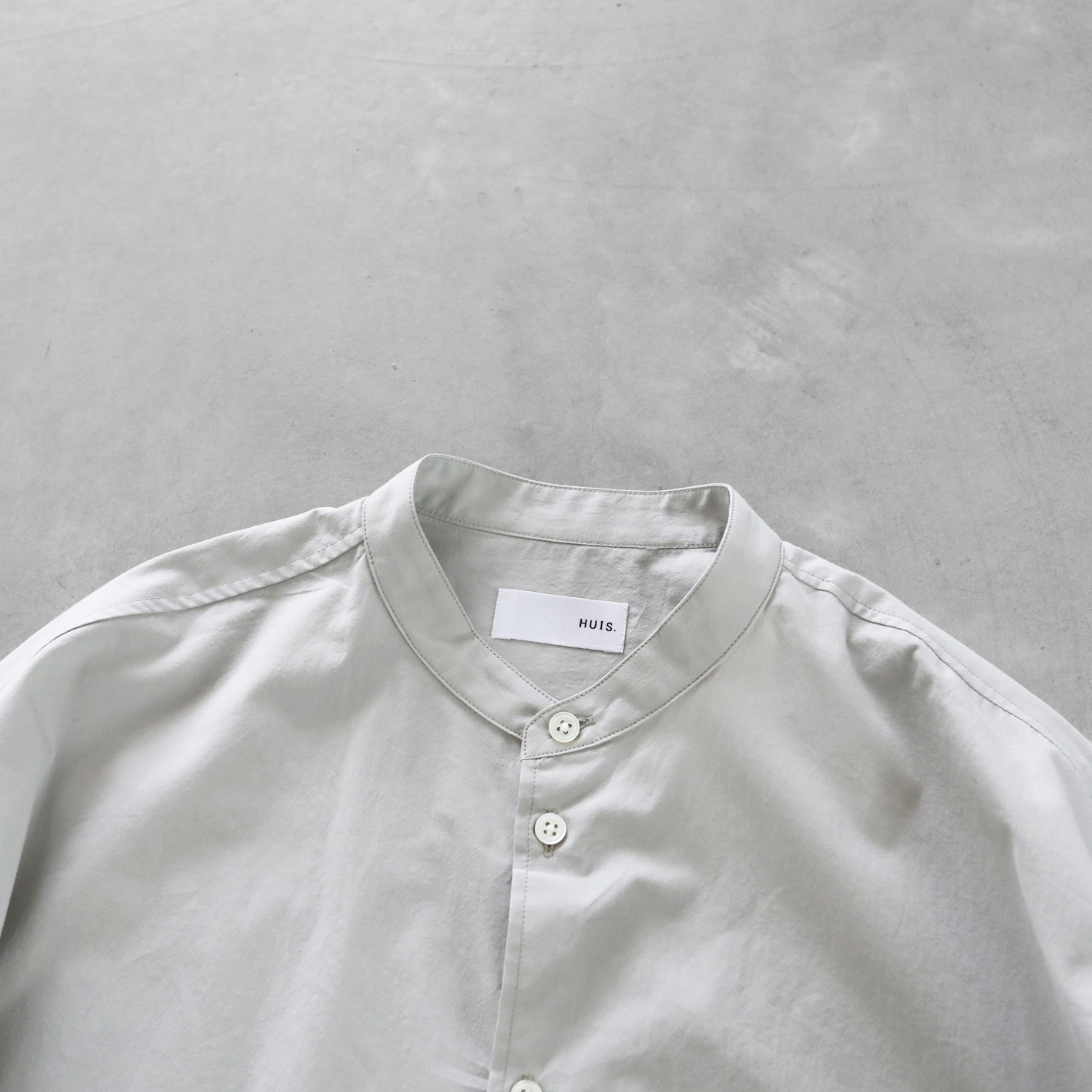 オーガニックコットンバンドカラーオーバーシャツ 015をリリースしま