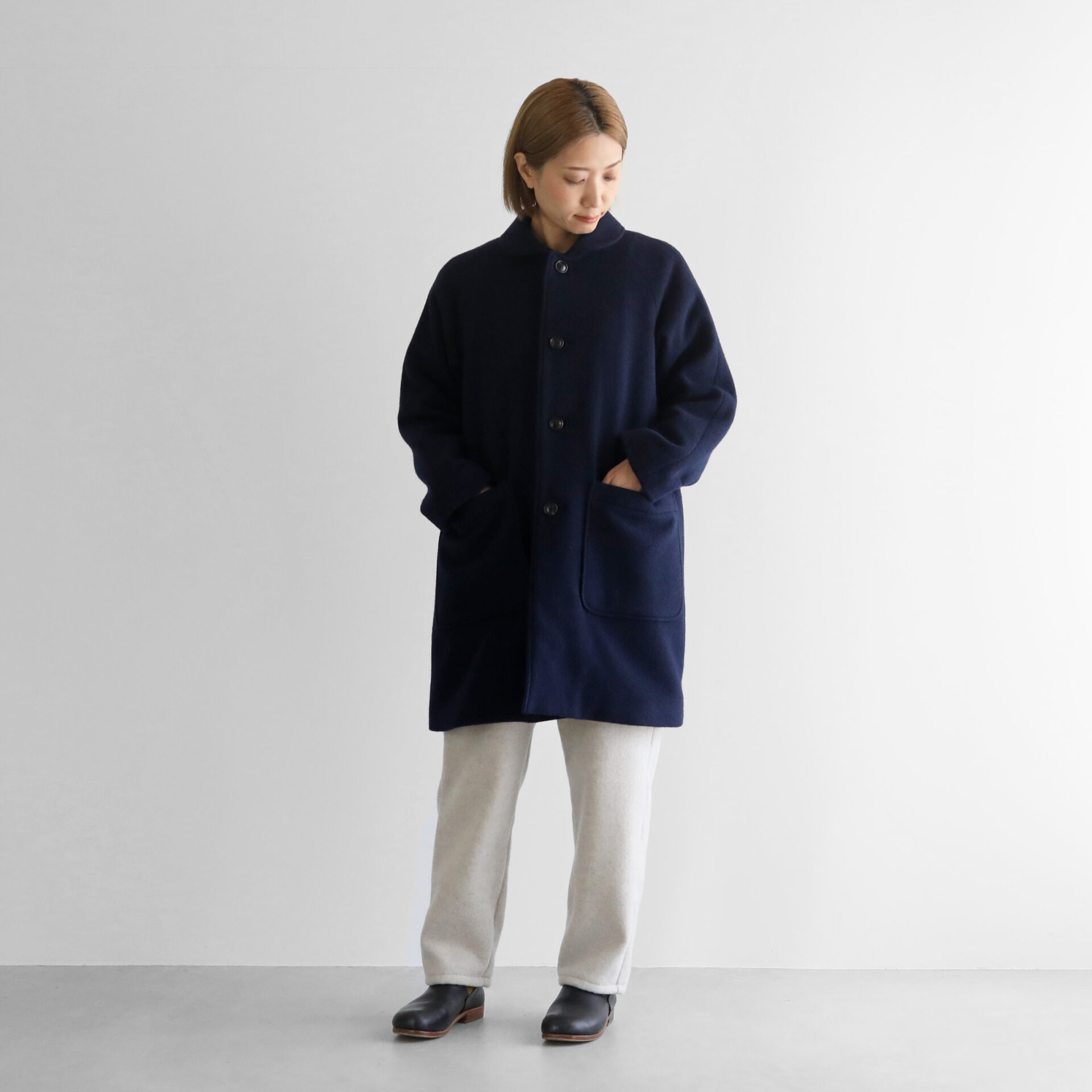 HUIS×尾州”縮絨ウールフランネルミドルコート 316をリリースしました