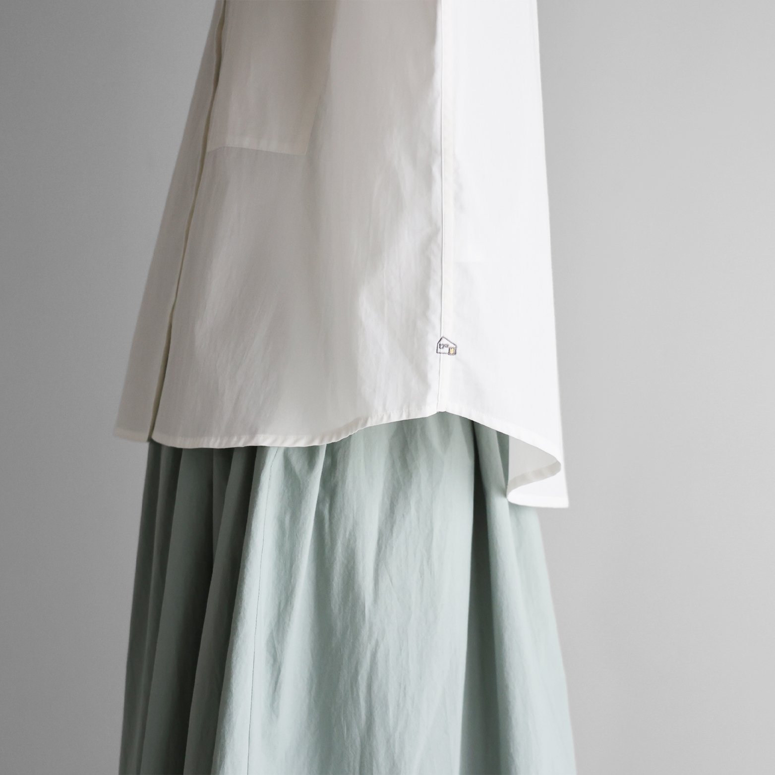 ギザコットンブロードバンドカラー半袖ワイドブラウス 【レディス