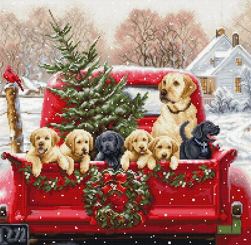 Luca-S Labs Truck - Christmas Cross Stitch Kit - 123Stitch