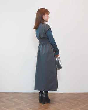 147_ichi_yon_nana】ハイウエストⅤジャンパースカート｜低身長さん