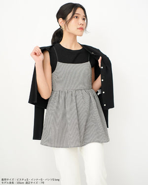 147_ichi_yon_nana】ギンガムキャミソールビスチェ｜小柄女性向け
