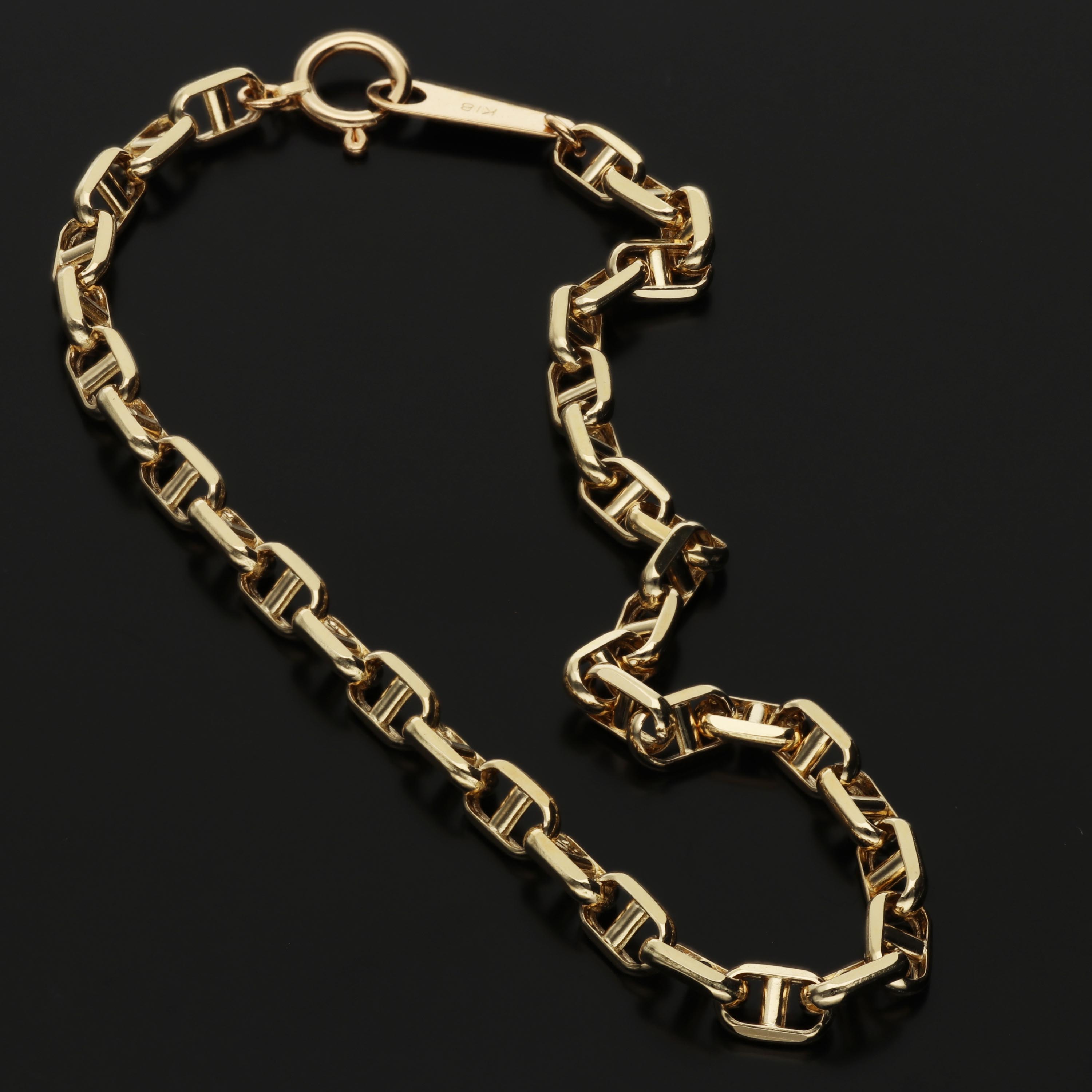 9月限定価格オーダー】K18 中空スカルチェーン ブレスレット｜GAUR-0005