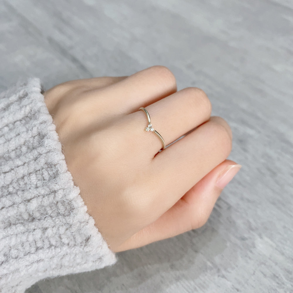 K10 V字ダイヤモンド リング｜GD6021