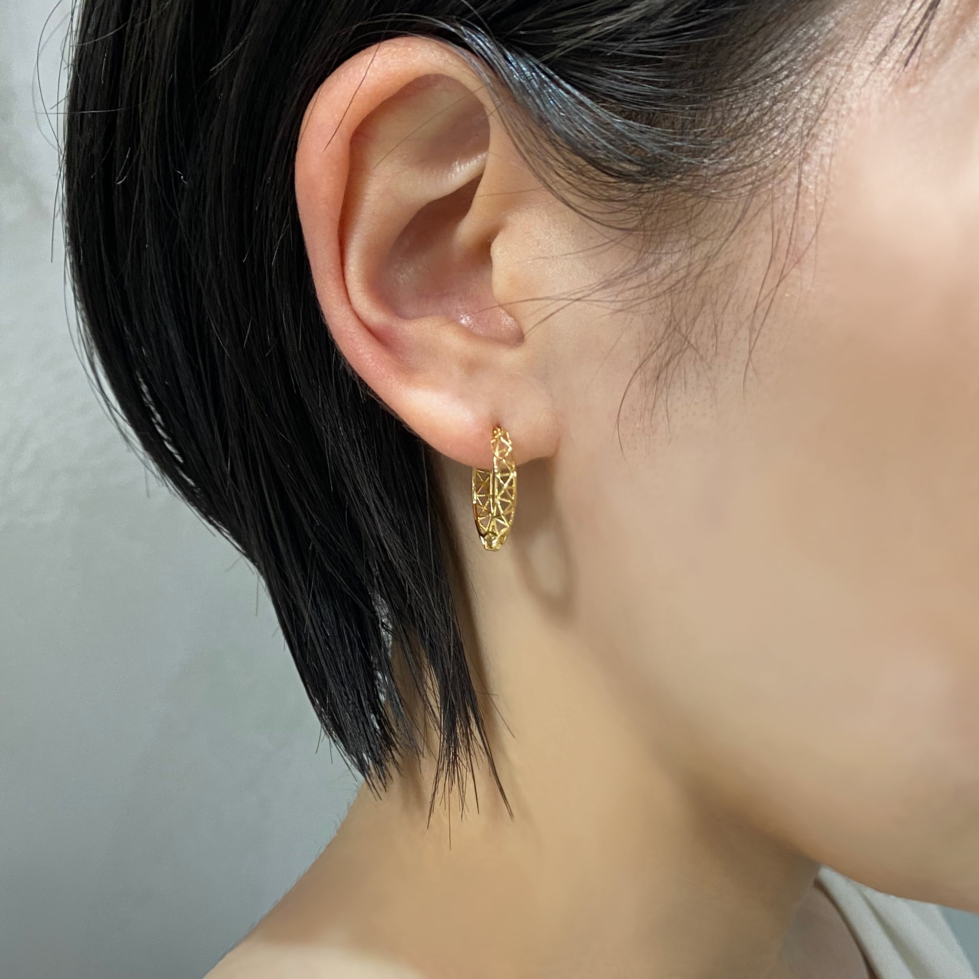 K18 デザインフープ ピアス｜PCR9009