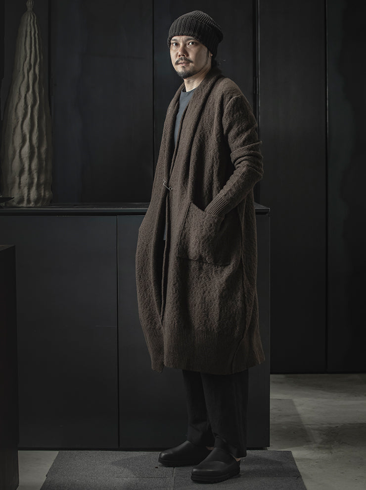 DANIEL ANDRESEN GREEN ロングニットカーディガン / CHOCOLATE