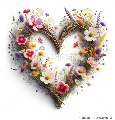 junpemi♡ハートフルバレンタインリース＆イエローローズフラワー