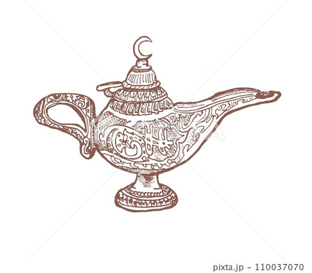 魔法のランプ ブラウンのイラスト素材 [110037070] - PIXTA