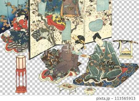 浮世絵 偐紫田舎源氏のイラスト素材 [113565913] - PIXTA