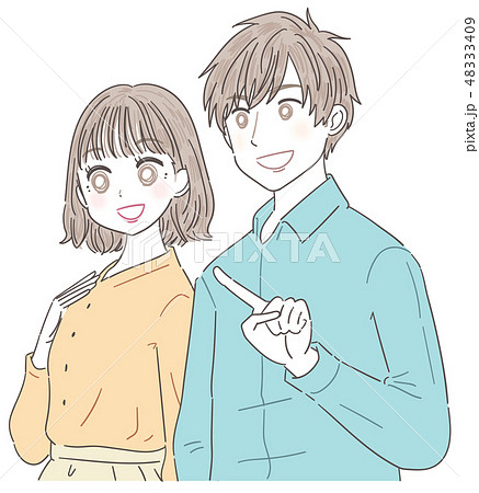 若い男女 2人 爽やかのイラスト素材 [48333409] - PIXTA