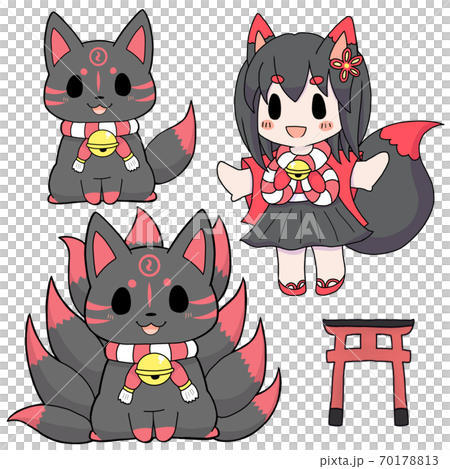 黒狐・進化セットのイラスト素材 [70178813] - PIXTA