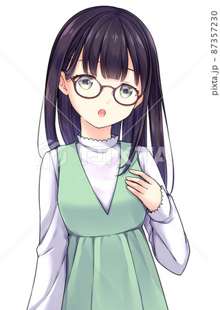 アニメ風の女性キャラクター びっくりのイラスト素材 [87357230] - PIXTA