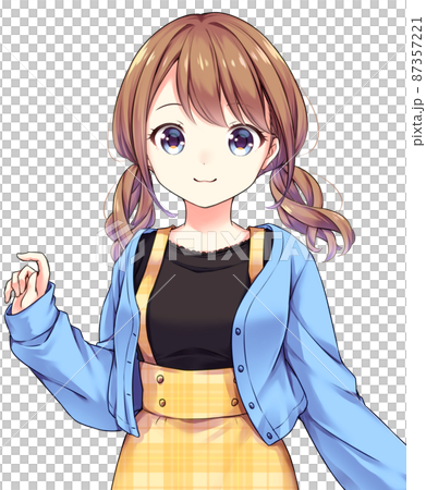 アニメ風の女性キャラクター 微笑みのイラスト素材 [87357221] - PIXTA