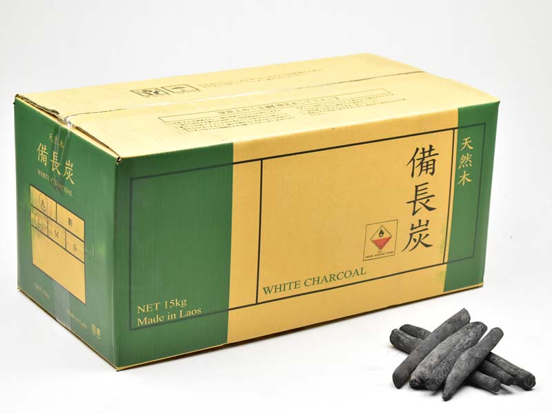 ラオス備長炭 切細丸15kg | 業務用備長炭・オガ炭・木炭販売の専門店