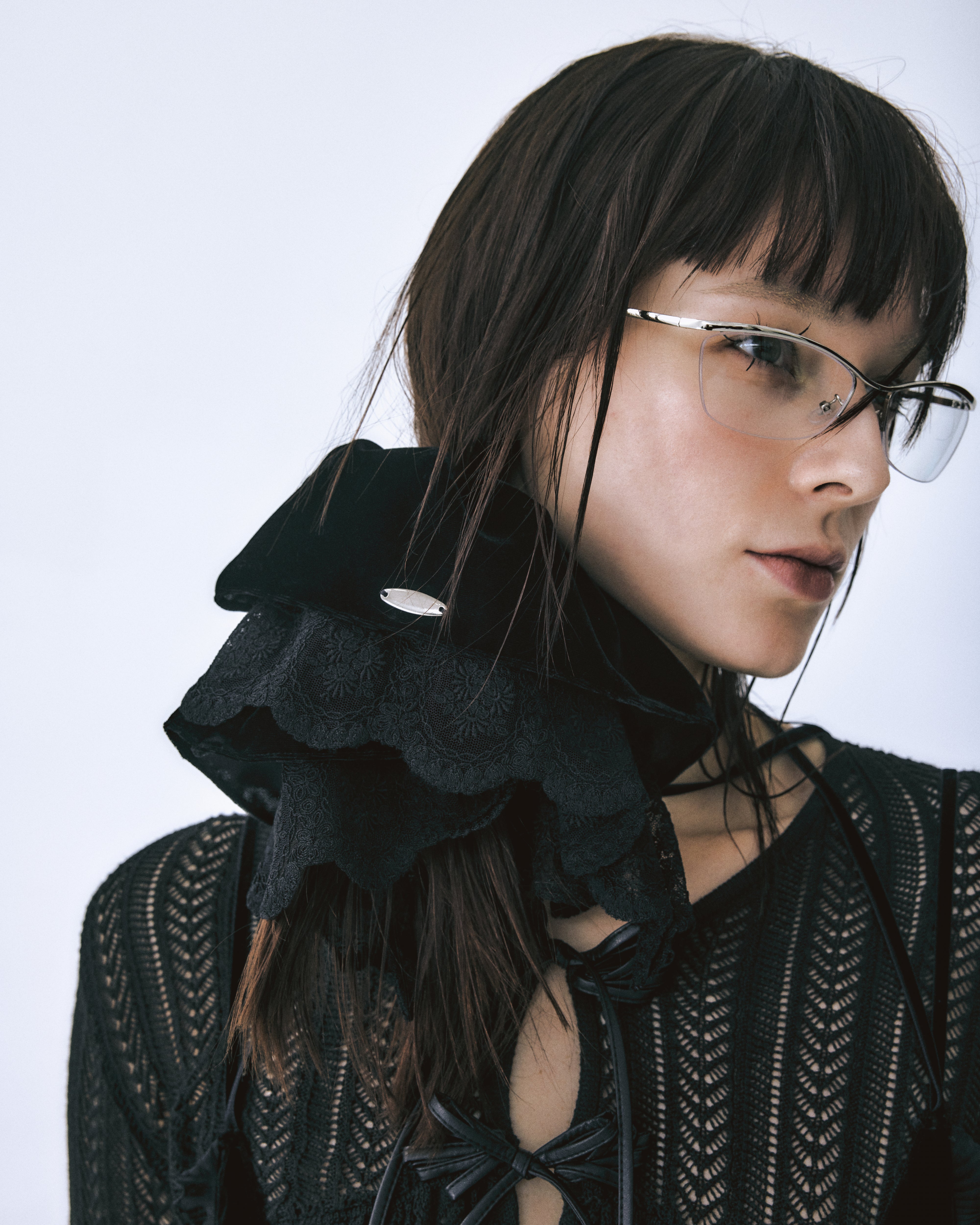 velour lace chou chou Black × Black – tanakadaisuke