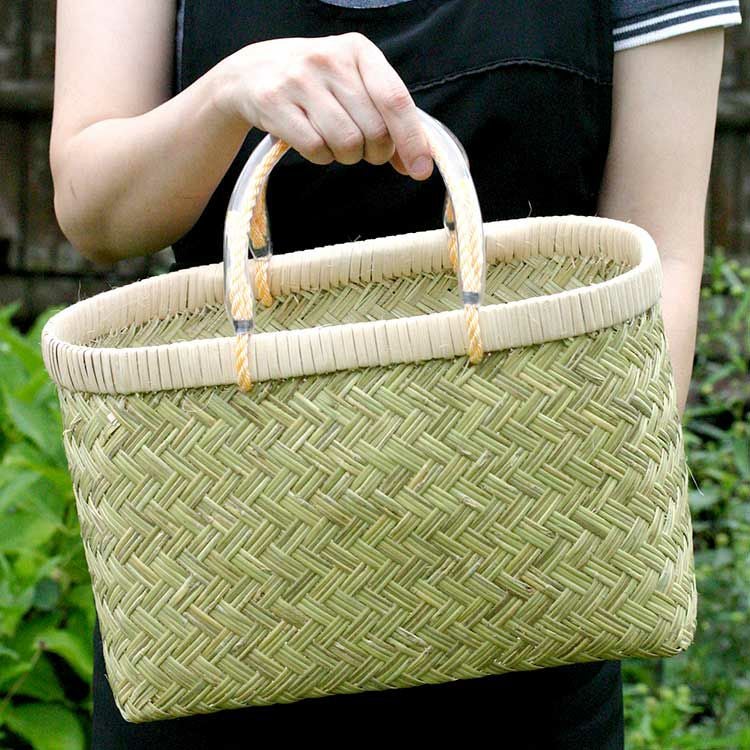 スズ竹市場かご(だ円)篠竹 | 虎斑竹専門店 竹虎