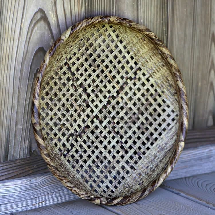 虎竹四ツ目ざる 40cm日本唯一の虎竹で編まれたレア中のレアな逸品 | 虎