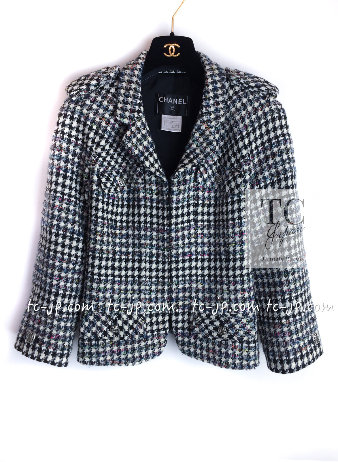 シャネル ジャケット CHANEL アイボリー ブラック マルチカラー