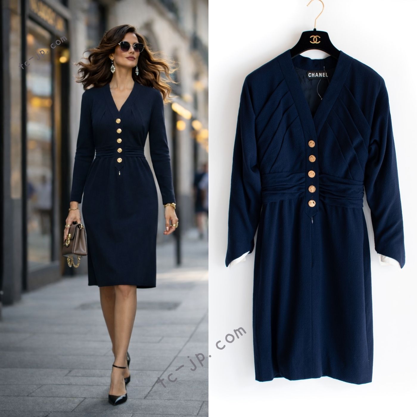 シャネル オートクチュール ワンピース CHANEL ネイビー Haute Couture