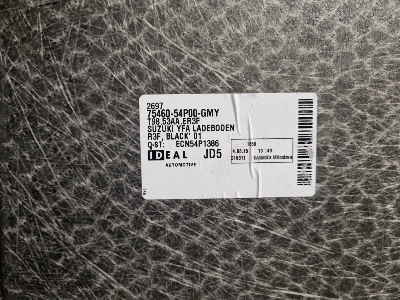 SUZUKI VITARA MK4 2015-2023 GENUINE REAR BOOT FLOOR CARPET COVER