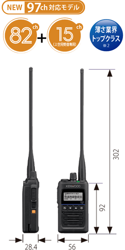 ケンウッド製の増波対応のデジタル簡易無線登録局TCP-D561／Bluetooth