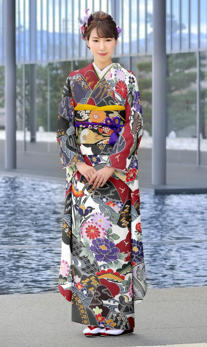 80119】京紅型 山取り草花｜成人式の高級振袖レンタルは京都逸品館へ