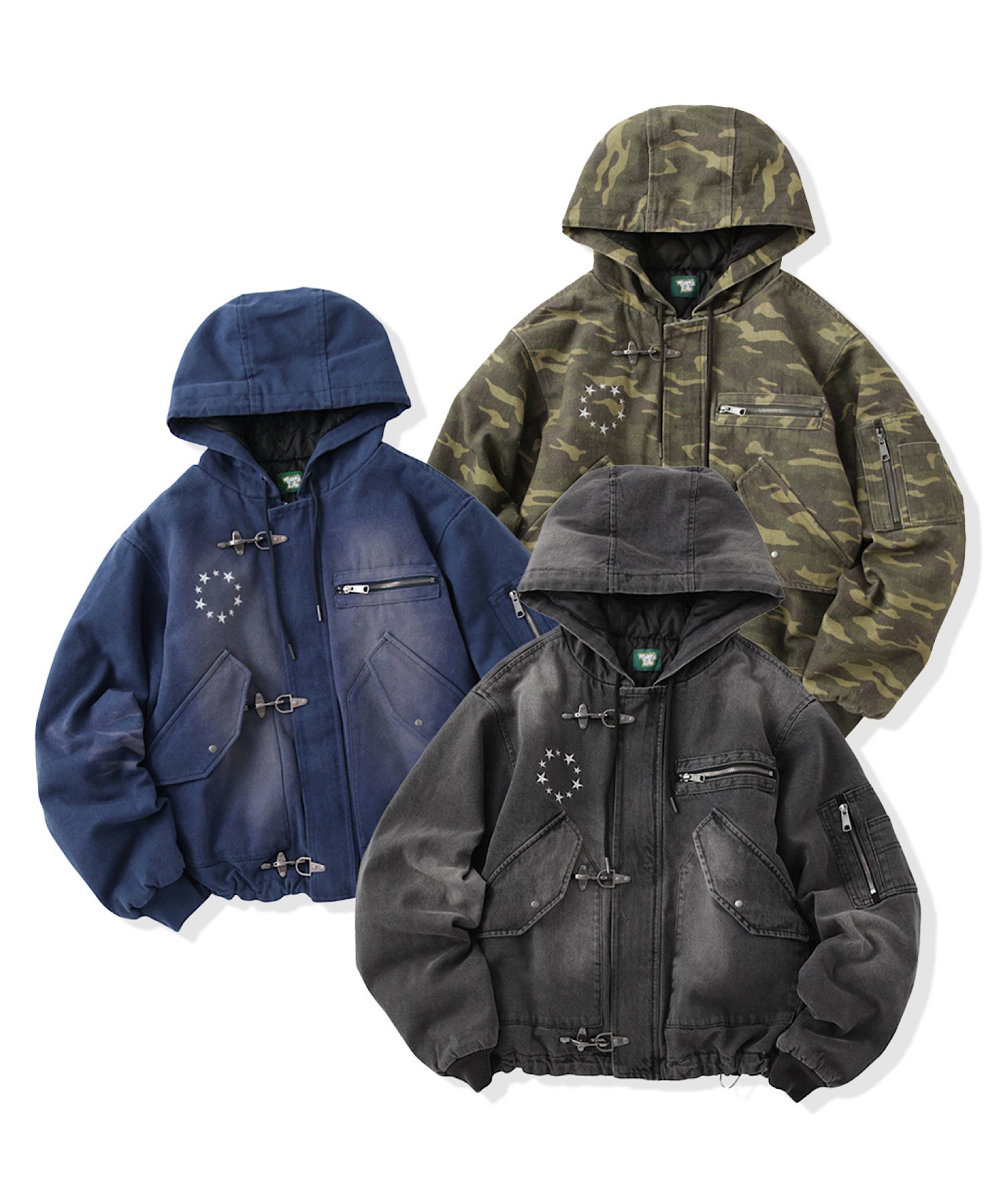 Vintage styles Star logo Duck Hooded Fireman Jacket – That's life