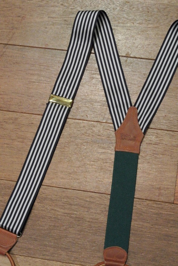 ポロラルフローレン ストライプ サスペンダー サスペンダーボタン付き