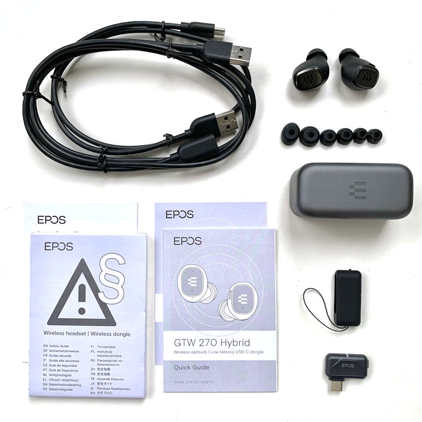 EPOS GTW 270 Hybrid Closed Acoustic Wireless Earbuds with Dongle