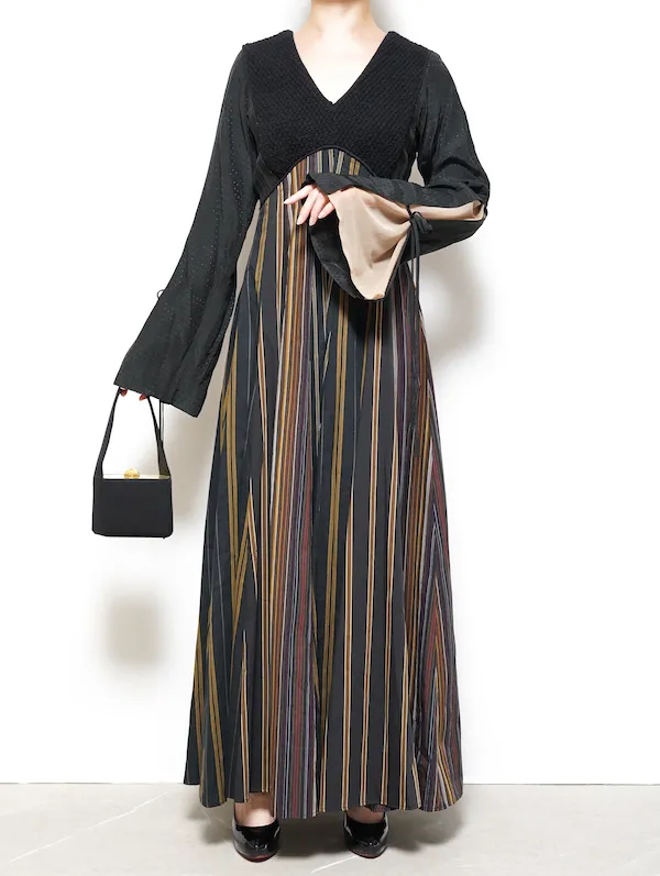 FUMIE=TANAKA（フミエ タナカ） パッチロングワンピース21FW（ブラック