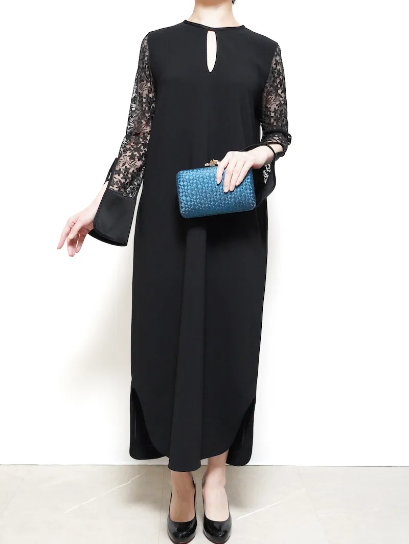 Mame Kurogouchi（マメ クロゴウチ） フローラルレーススリーブドレス