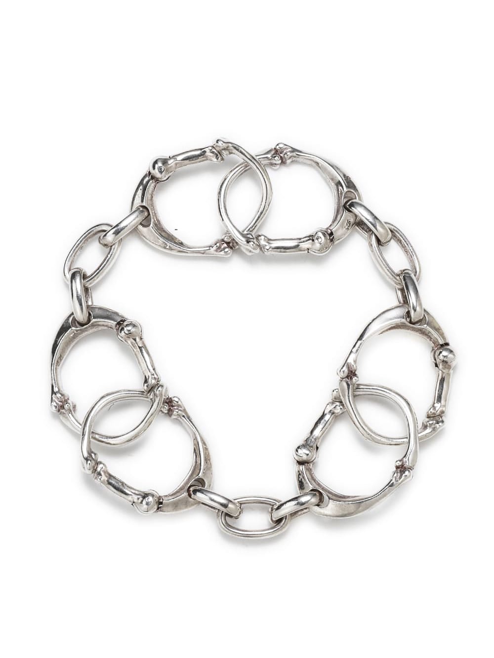 bone shaped carabiner bracelet. -S- - sspj.0021-silver