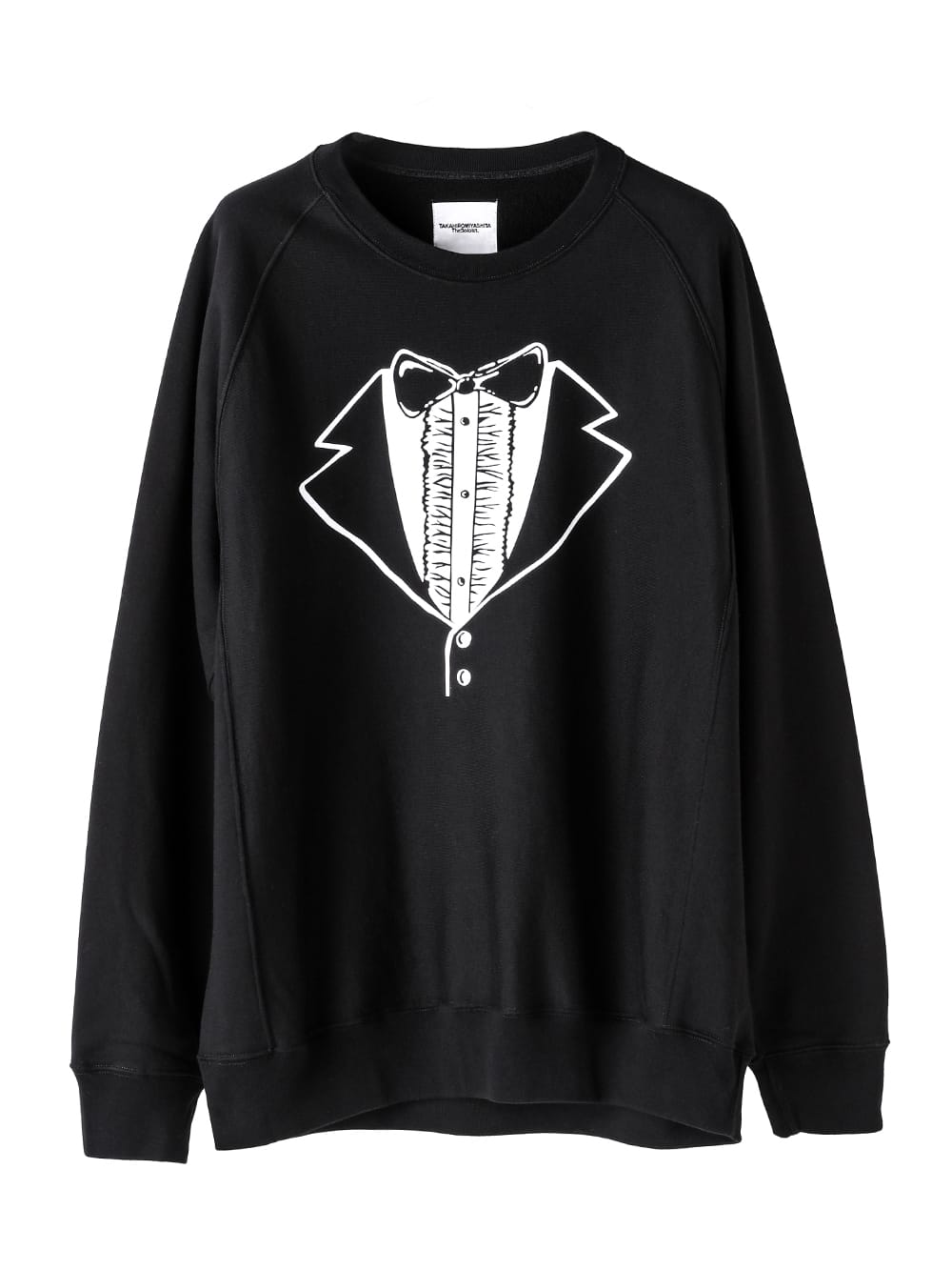 sc.0014AW25-black トロンプルイユタキシードオーバーサイズドクルー