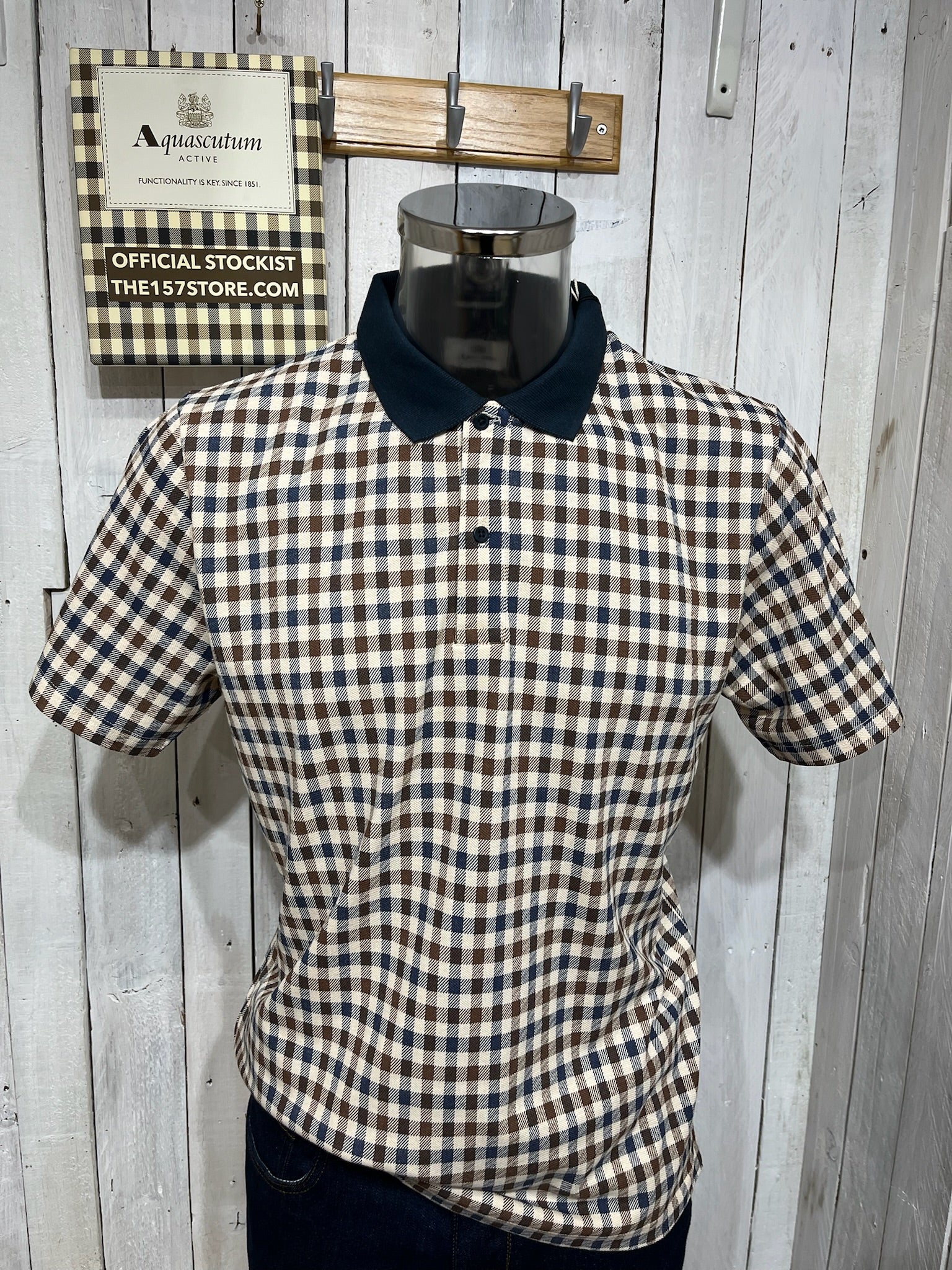 Aquascutum Iconic Club Check Polo - Navy – The157store Menswear