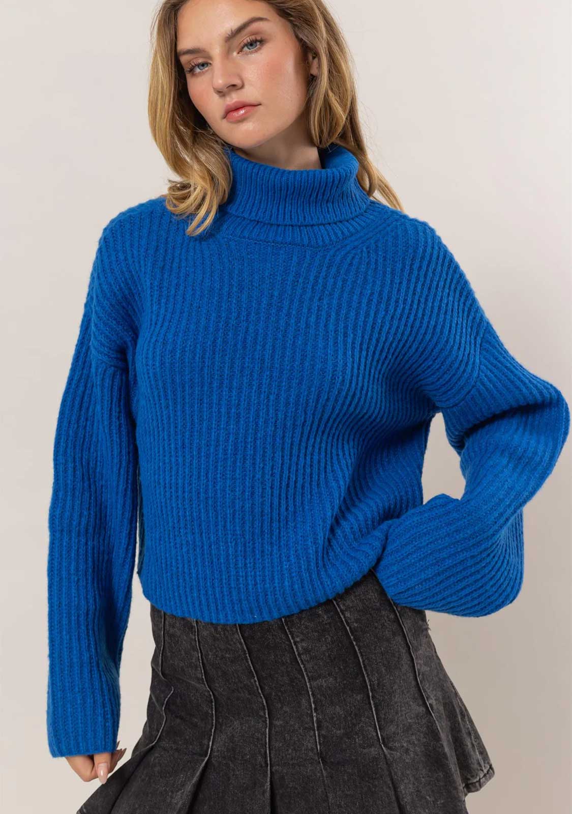 Cozy Cobalt Turtleneck | The Latest Scoop