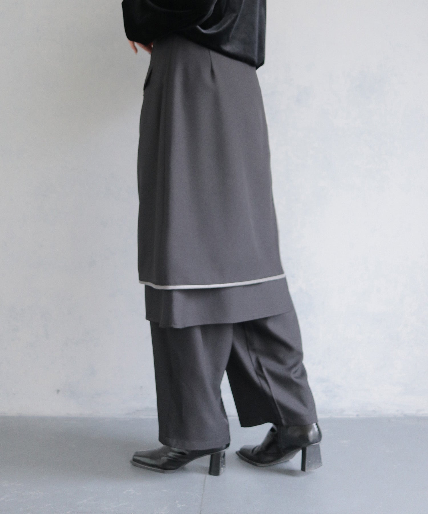 レイヤードワイドパンツ