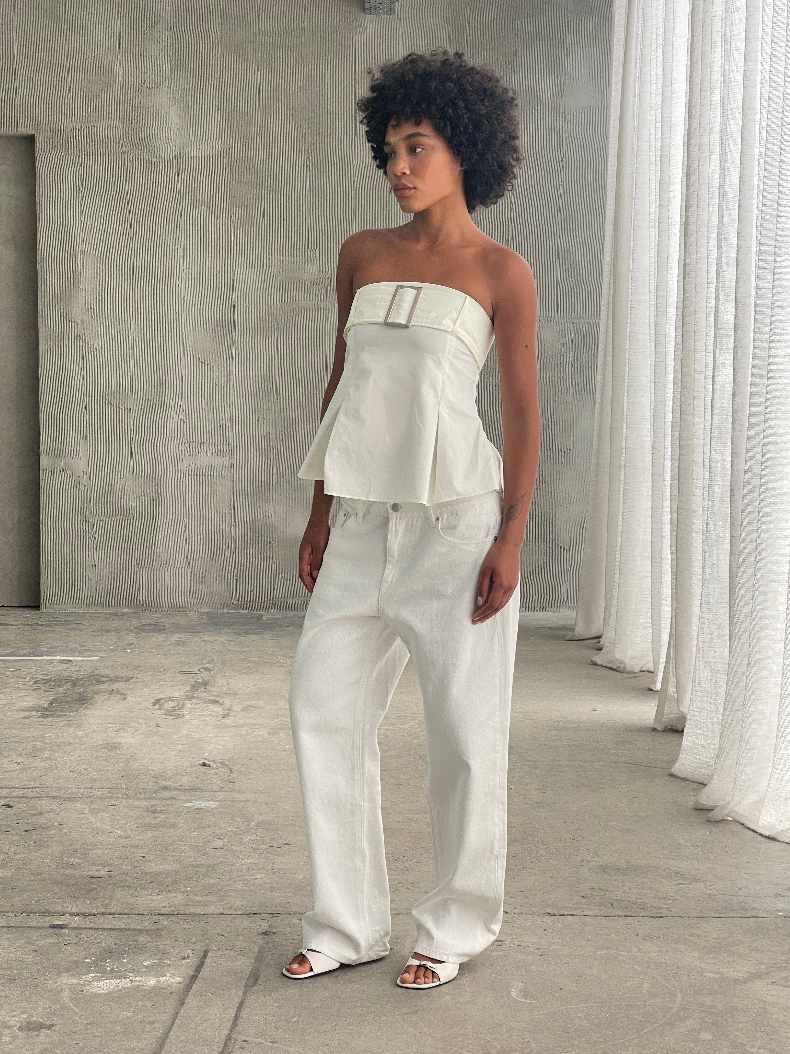 Belted Bustier Top Ivory – The Room Antwerp