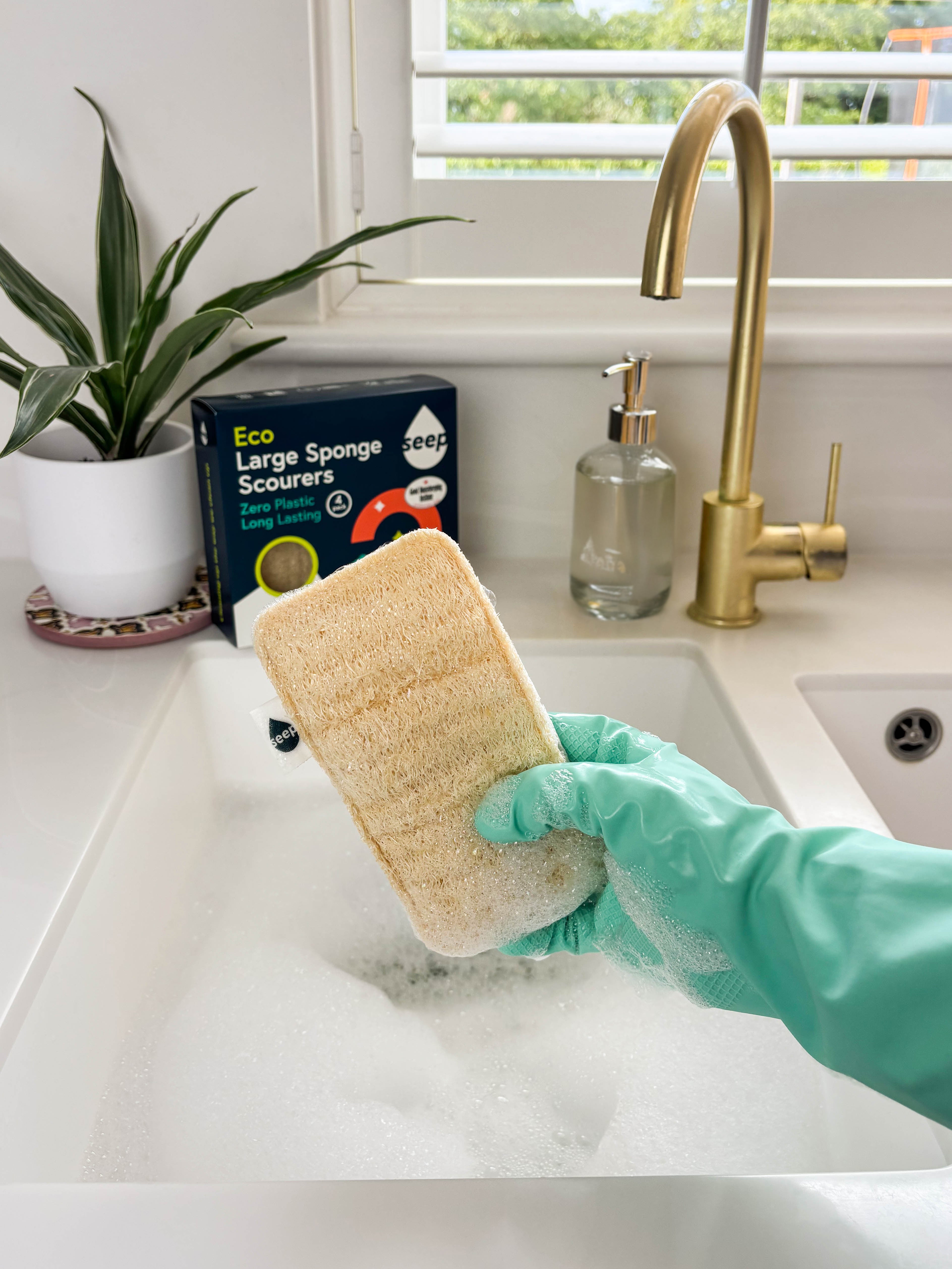 Seep Large Eco Sponge Scourers | 4 Pack Of Sponges | Seep