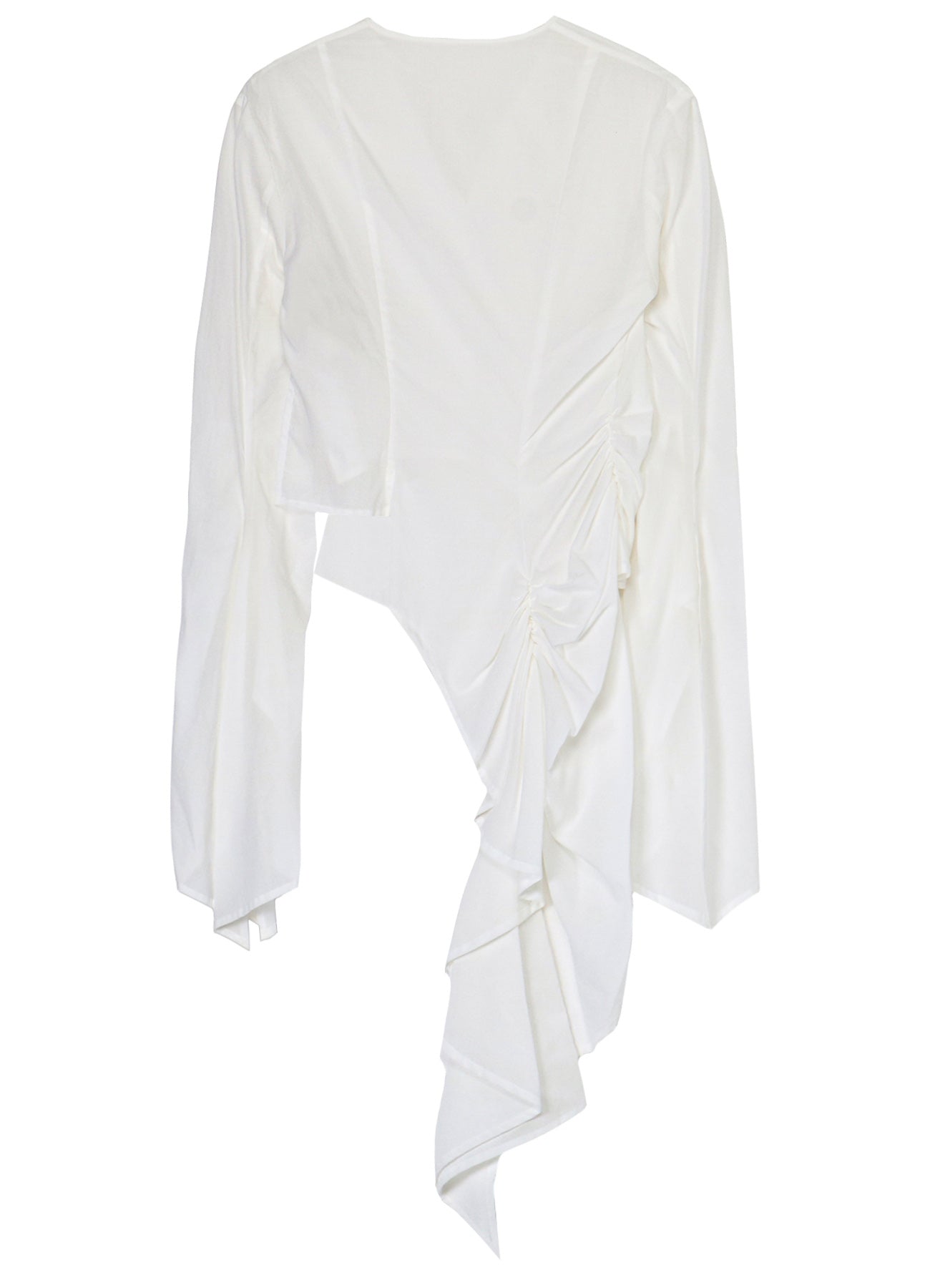 COTTON LAWN ASM SWALLOWTAIL GATHER DETAIL BLOUSE – THE SHOP YOHJI