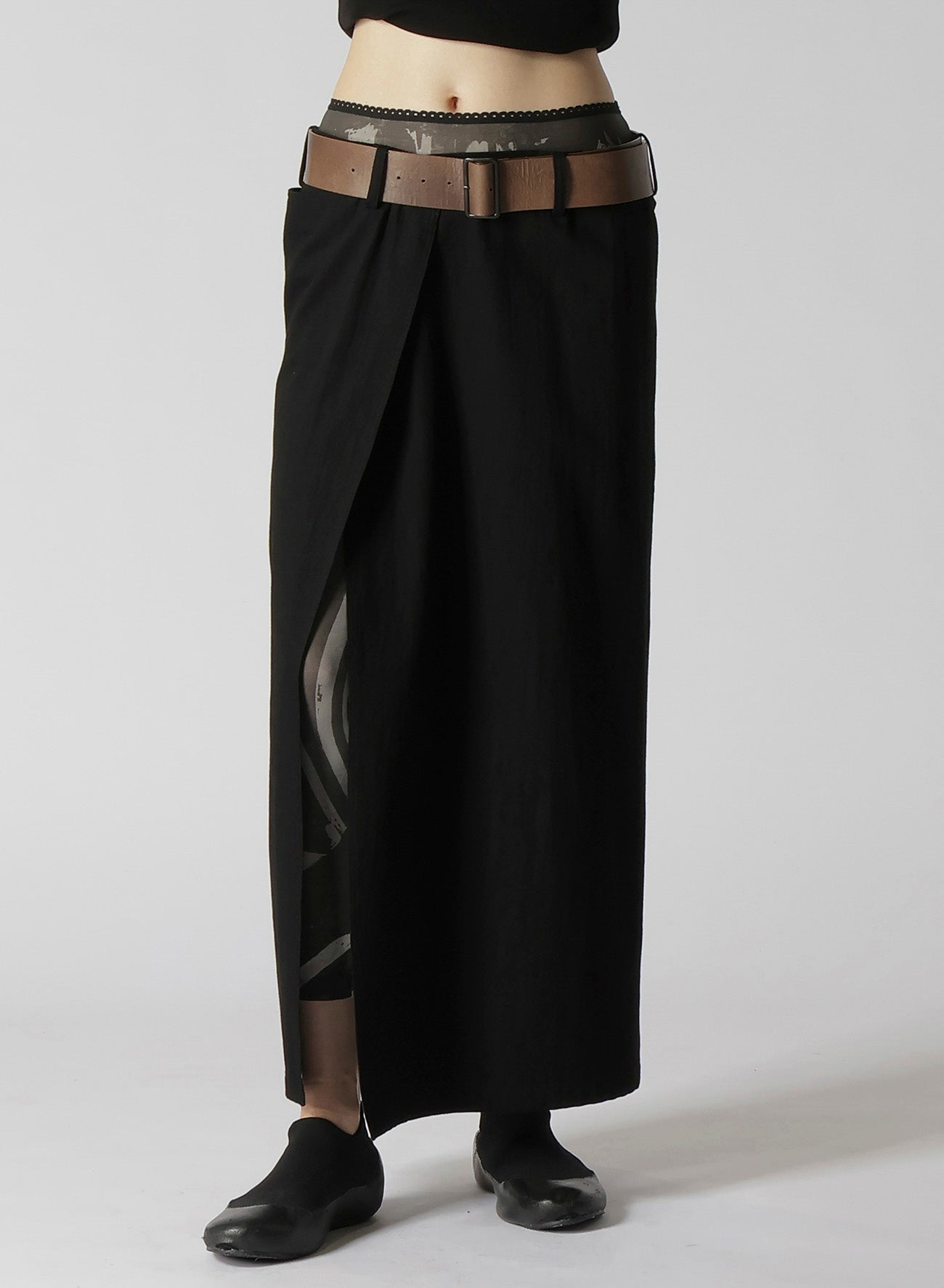 7.6OZ UNEVEN YARN DENIM BELTED WRAP SKIRT – THE SHOP YOHJI YAMAMOTO