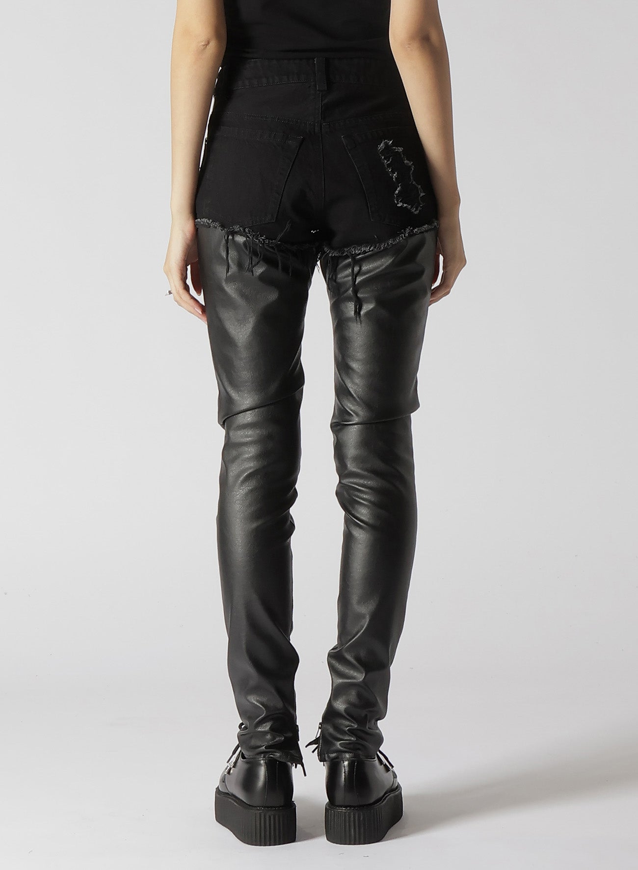 LEATHER + DENIM SLIM PANTS – THE SHOP YOHJI YAMAMOTO